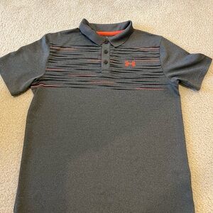 Under Armour Youth Charcoal and Red Polo Shirt